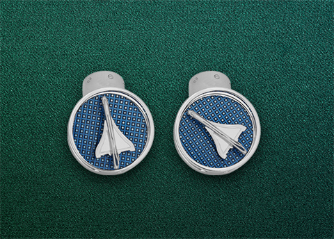 Tateossian Concorde rotating plane cufflinks